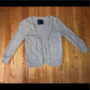 AMERICAN EAGLE GRAY SWEATER Bling 3/4 Sleeves - S